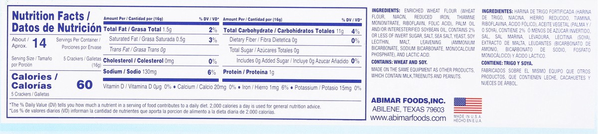 slide 5 of 14, Lil' Dutch Maid 2 Pack Saltine Crackers 2 ea, 2 ct