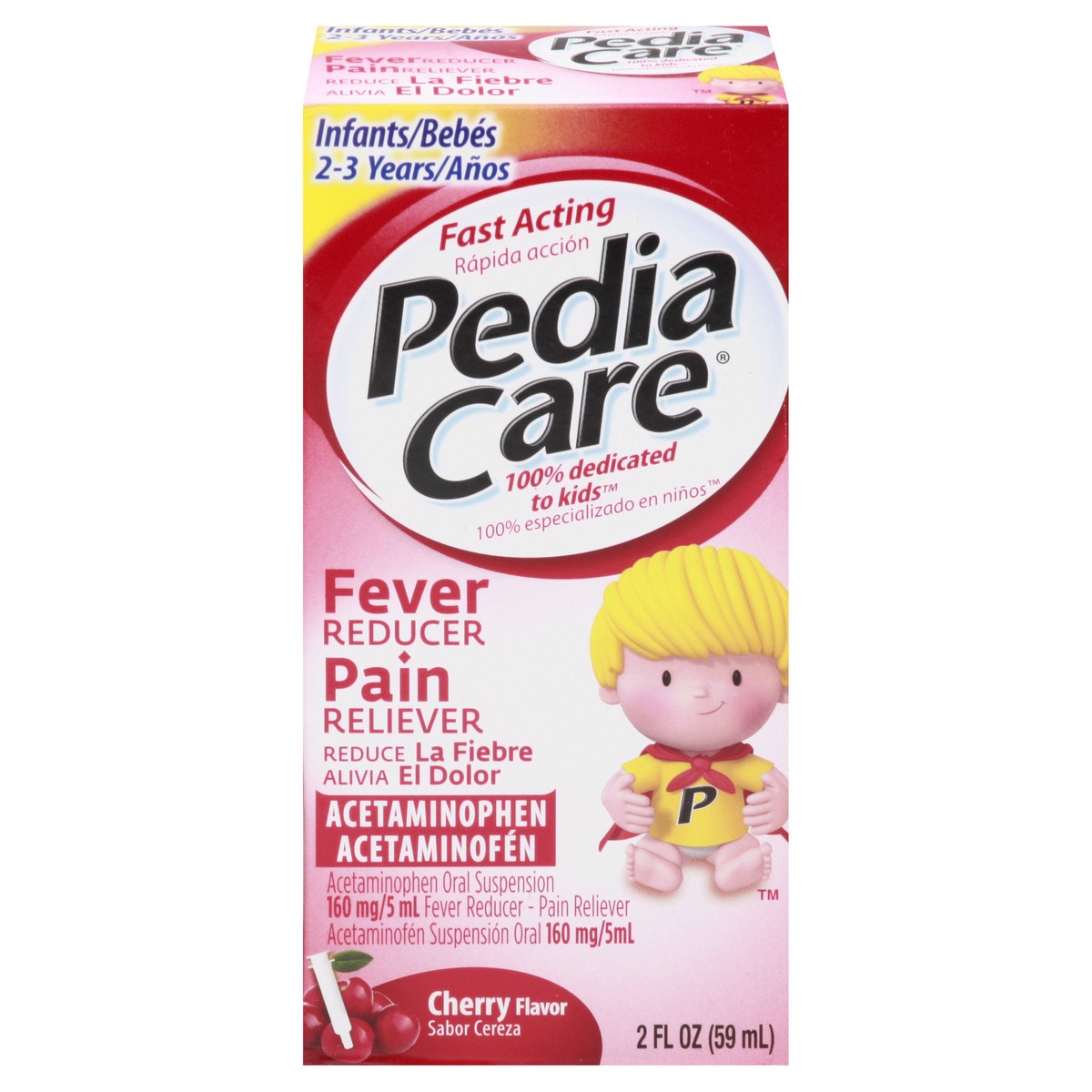 slide 1 of 12, PediaCare Cherry Flavor Fever Reducer/Pain Reliever 2 oz, 2 oz