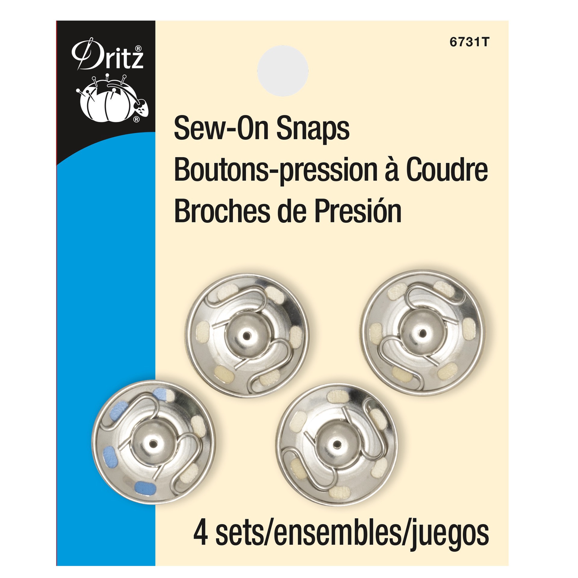 slide 2 of 3, Dritz Sew-On Snaps, Silver, 21 mm