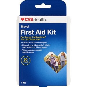 slide 1 of 1, CVS Health Travel First Aid Kit, Antibacterial Essentials, 30 Piece, 1 ct