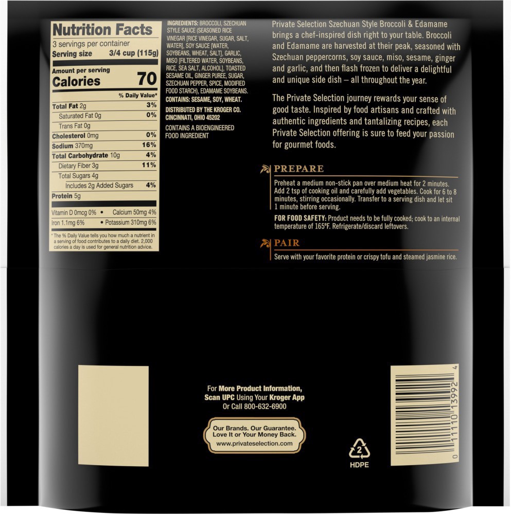 slide 2 of 4, Private Selection® Chef Inspired Szechuan Style Broccoli & Edamame, 12 oz