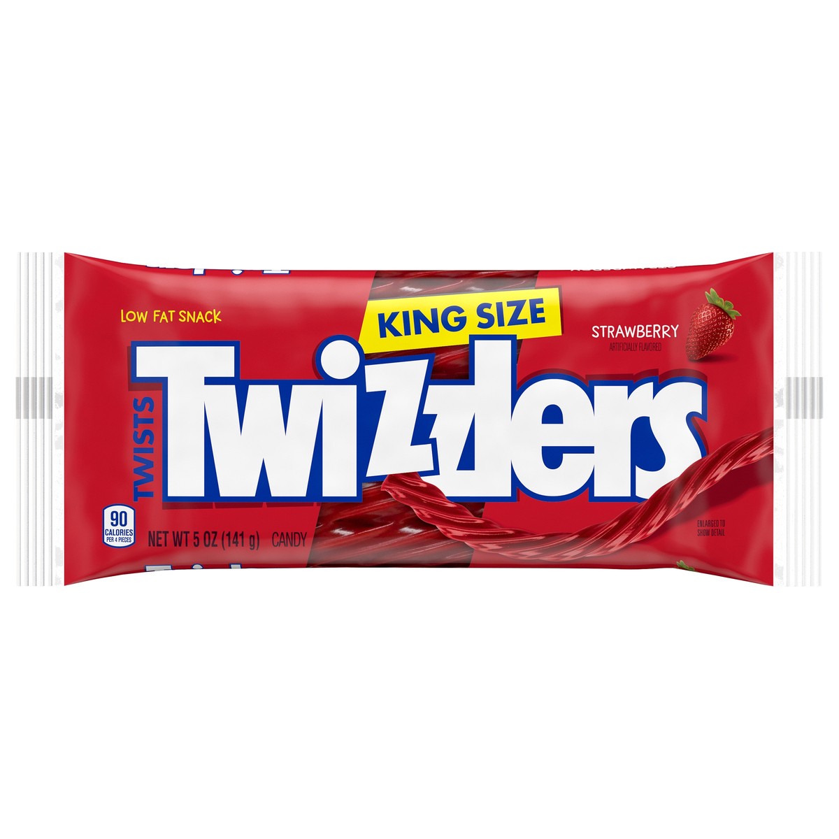 slide 1 of 6, Twizzlers Twists Strawberry Flavored King Size Licorice Style, Candy Bag, 5 oz, 5 oz