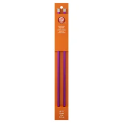 Boye 14-Inch Aluminum Single Point Knitting Needle - Purple - 2 Piece