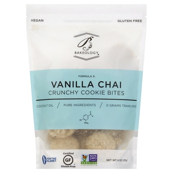 slide 1 of 1, Bakeology Vanilla Chai Crunchy Cookie Bites, 6 oz