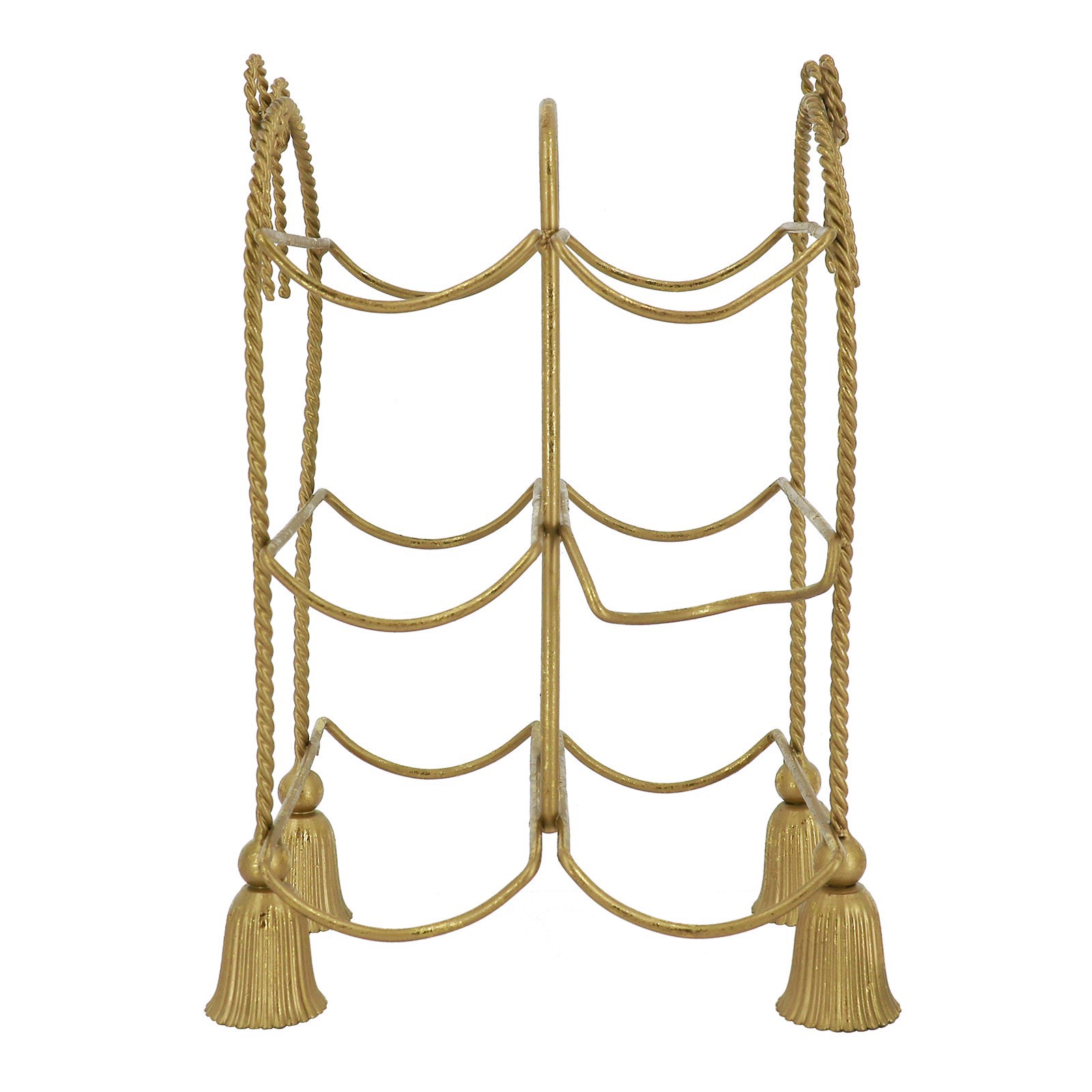 slide 2 of 3, 13" Gold Bow & Tassel Tabletop Metal Bottle Holder By Ashland, 13 in
