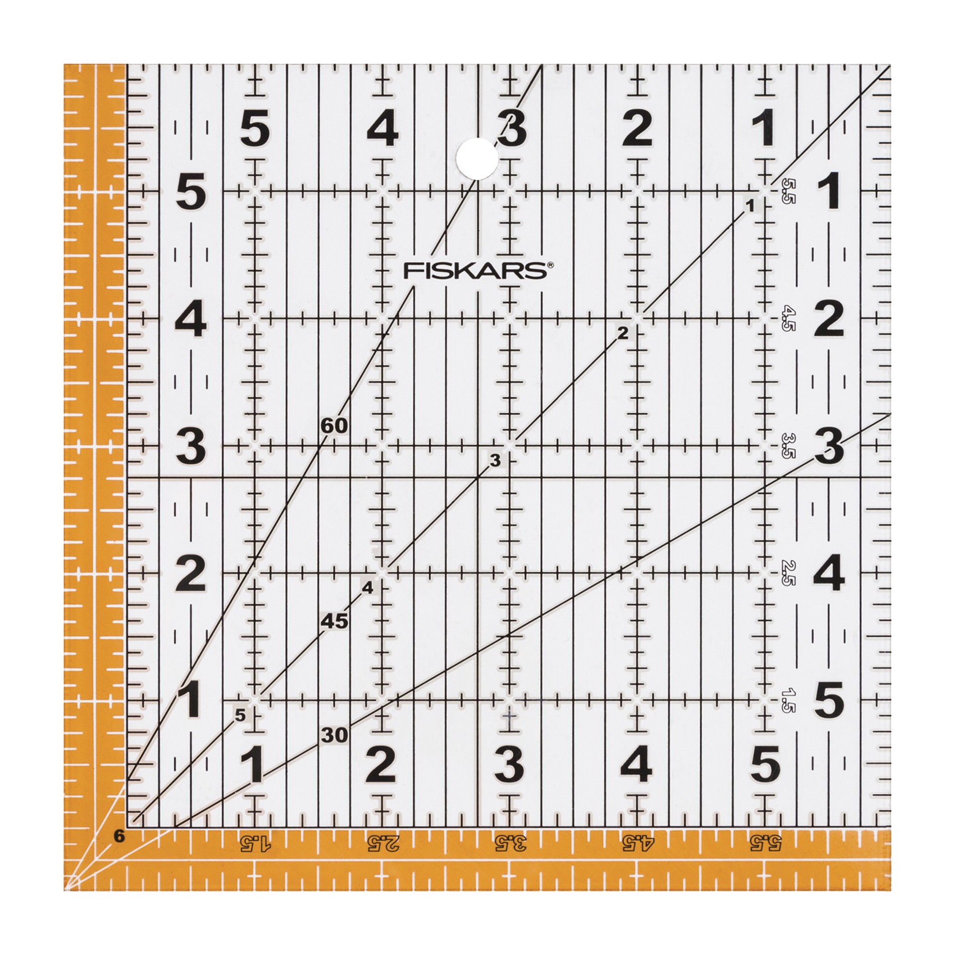 slide 5 of 7, Fiskars Square Acrylic Quilting Ruler Set, 6.6 in x 6.6 in