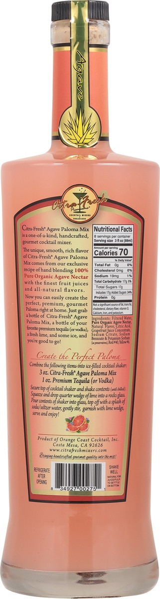 slide 8 of 12, Citra Fresh Premium Agave Paloma Mix Cocktail Mixer 25.5 fl oz, 25.5 fl oz
