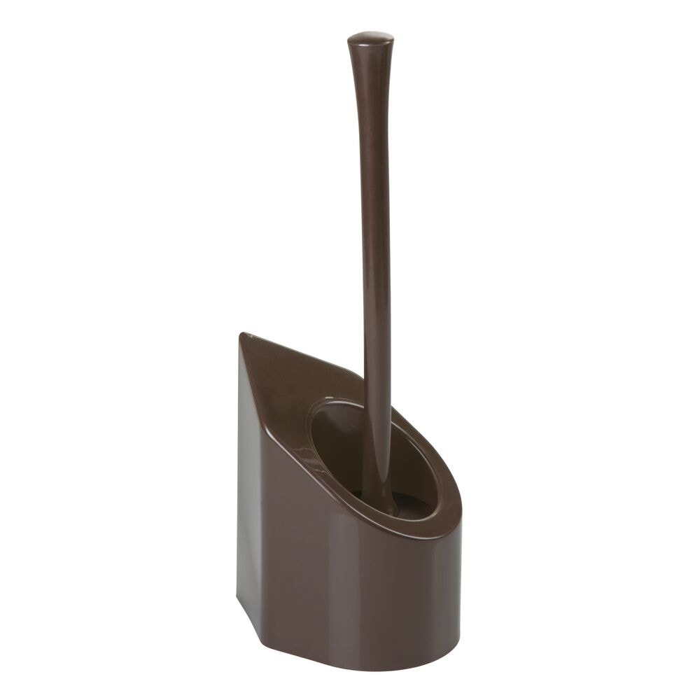 slide 1 of 1, InterDesign Corner Toilet Bowl Brush And Holder - Bronze, 6 in x 4.25 in x 15.5 in