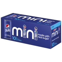 slide 4 of 4, Pepsi Mini Real Sugar Soda Cola - 10 ct, 10 ct; 7.5 fl oz