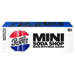Pepsi Mini Real Sugar Soda Cola - 10 ct