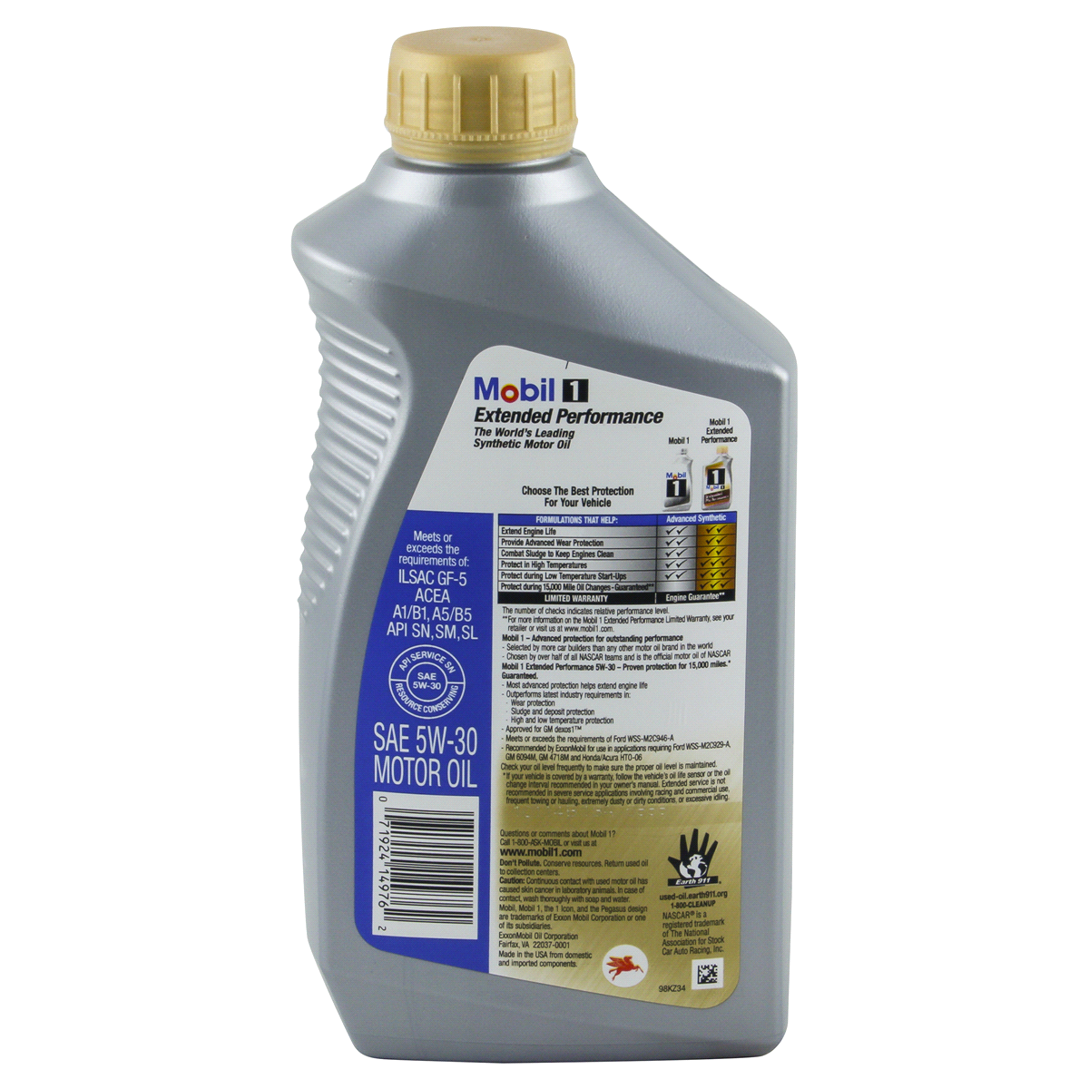 slide 2 of 4, Mobil Motor Oil, 5W-30, Advanced Full Synthetic, Extended Performance, 1 qt