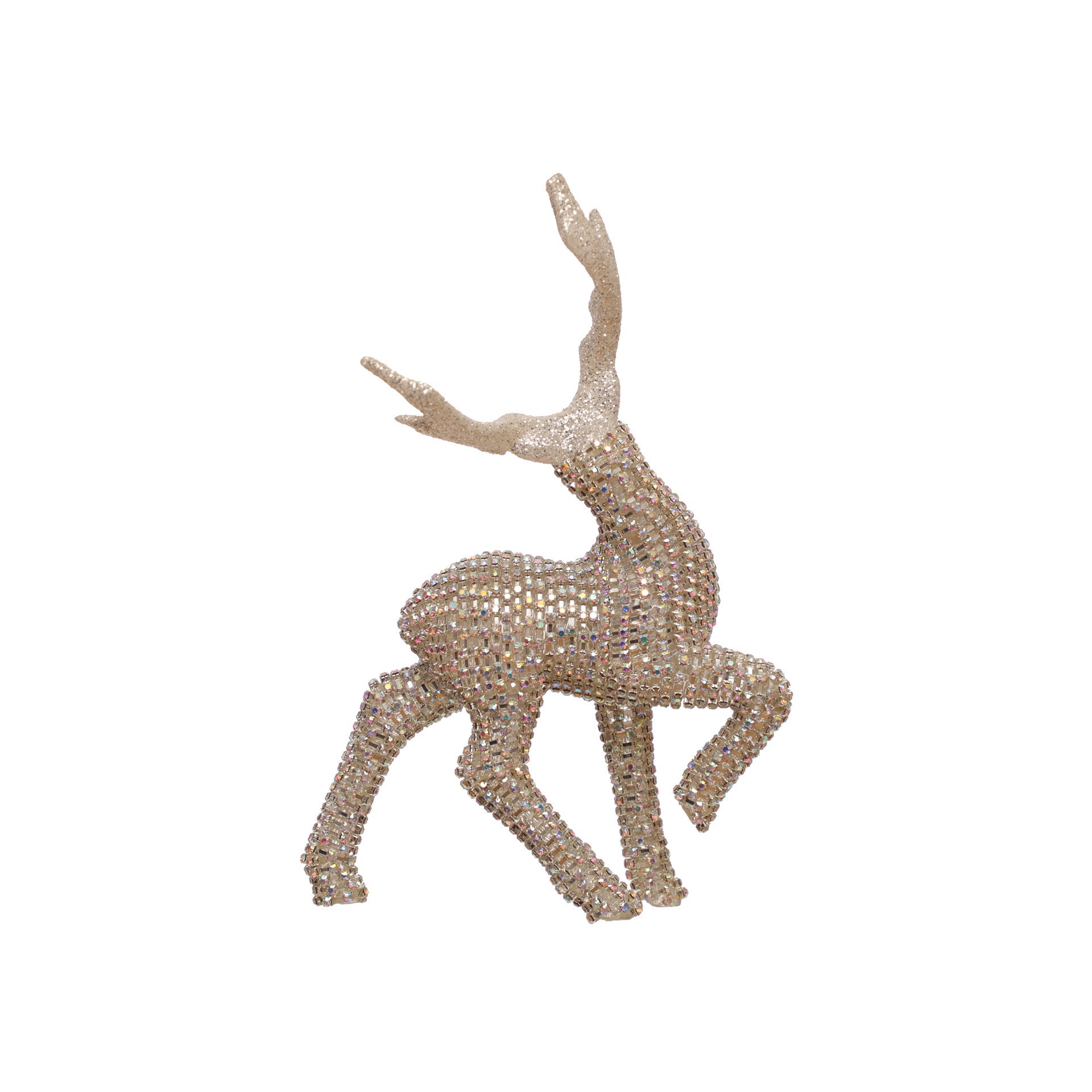 slide 3 of 3, 8" Gold Glitter & Crystal Dancing Reindeer Tabletop Decor By Ashland, 5.25 in x 2.5 in x 8 in