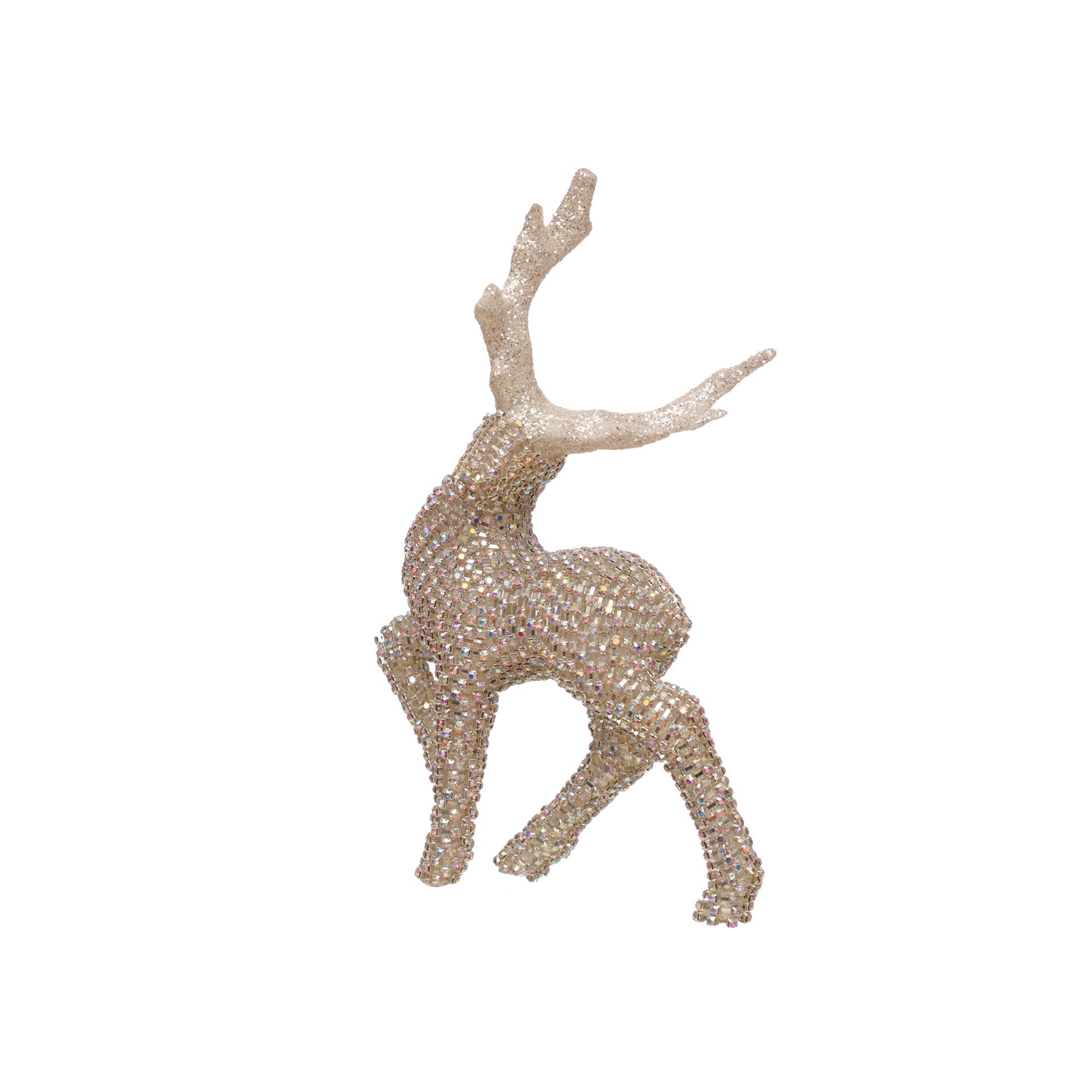 slide 2 of 3, 8" Gold Glitter & Crystal Dancing Reindeer Tabletop Decor By Ashland, 5.25 in x 2.5 in x 8 in