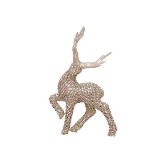 slide 1 of 3, 8" Gold Glitter & Crystal Dancing Reindeer Tabletop Decor By Ashland, 5.25 in x 2.5 in x 8 in