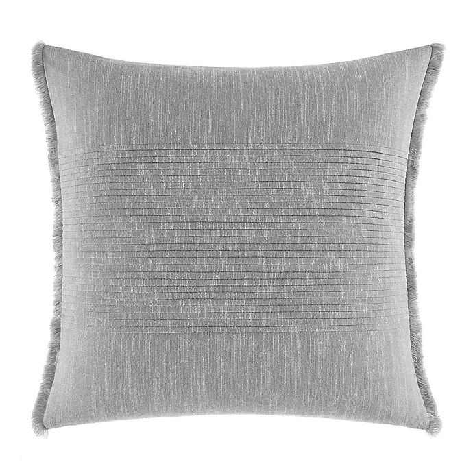 slide 1 of 3, Nautica Bronwell Grey Fringe Pleated Throw Pillow, 1 ct