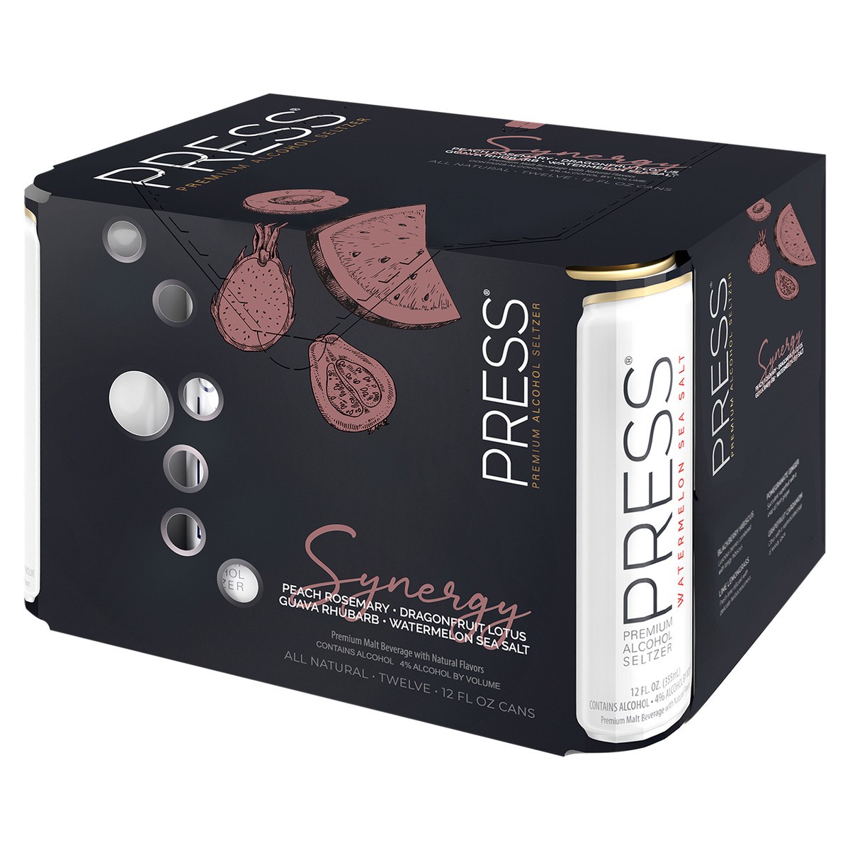 slide 4 of 8, PRESS Premium Alcohol Seltzer Synergy Variety 12 Pack, 12 ct; 12 oz