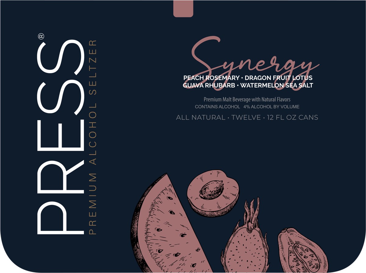 slide 6 of 8, PRESS Premium Alcohol Seltzer Synergy Variety 12 Pack, 12 ct; 12 oz