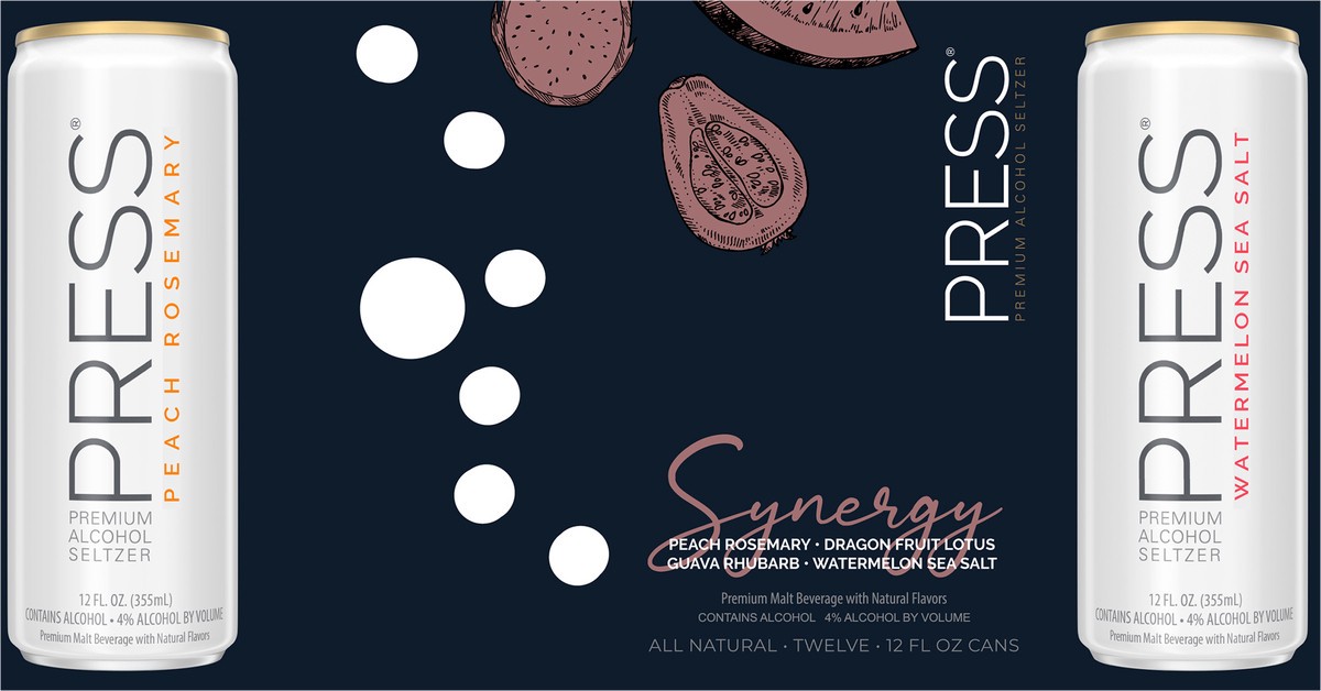 slide 5 of 8, PRESS Premium Alcohol Seltzer Synergy Variety 12 Pack, 12 ct; 12 oz