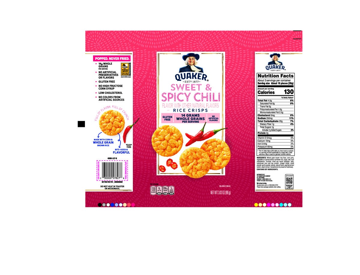 slide 3 of 8, Quaker Rice Crisps Sweet & Spicy Chili - 3.03 oz, 3.03 oz