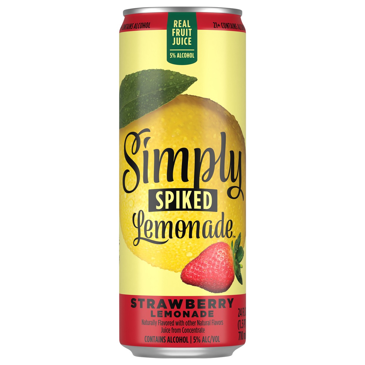 slide 1 of 1, Simply Spiked Beer, Strawberry Lemonade, 24 oz