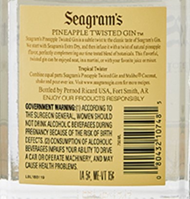 slide 8 of 9, Seagram's Seagrams Twisted Pineapple Flavored Gin 750mL Bottle, 750 ml