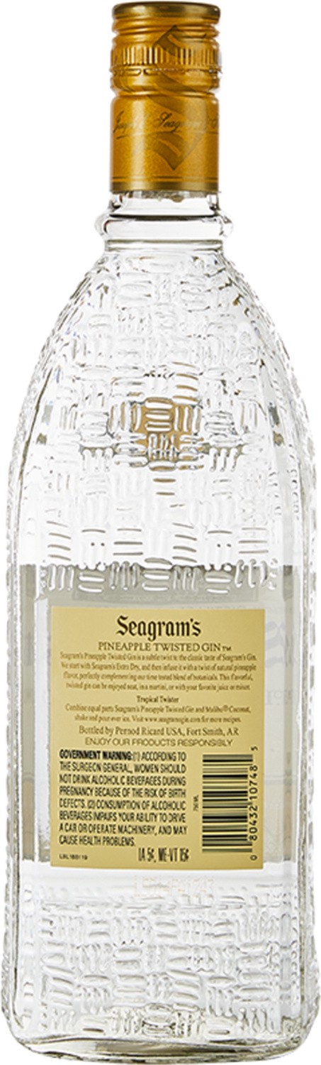 slide 2 of 9, Seagram's Seagrams Twisted Pineapple Flavored Gin 750mL Bottle, 750 ml