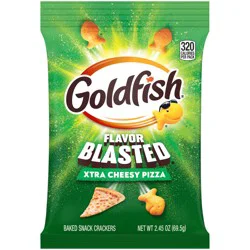 Goldfish Flavor Blasted Cheesy Pizza Crackers, Snack Crackers, 2.45 oz snack pack