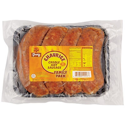 slide 1 of 1, Frenchy's Sausage Co. Chaurice Creole Hot Sausage - Family Pack, 36 oz