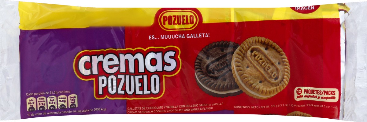 slide 5 of 5, Pozuelo Cookie Cremas Mixed Chocolate and Vanilla Cookies, 1 ct