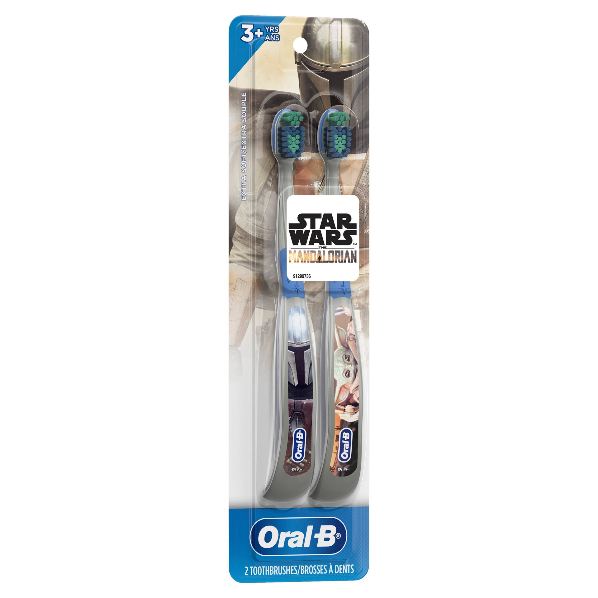 slide 4 of 7, Oral-B Star Wars 3+ Yrs Mandalorian Extra Soft Toothbrushes 2 ea, 2 ct