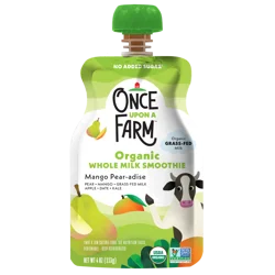 Once Upon A Farm Mango Pear-Adise Organic Whole Milk Smoothie Pouch