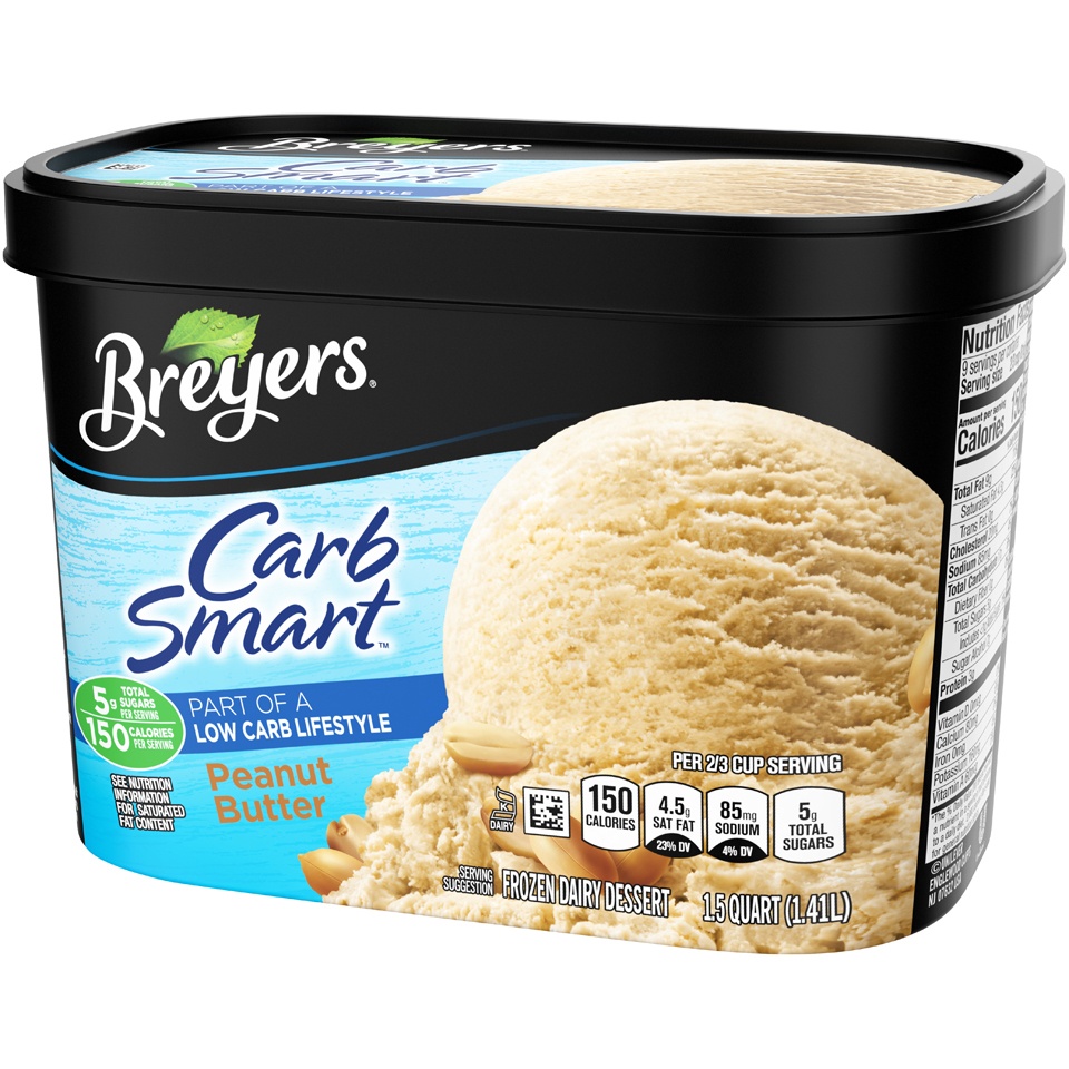 slide 2 of 4, Breyer's Carbsmart Peanut Butter Frozen Dairy Dessert, 48 fl oz