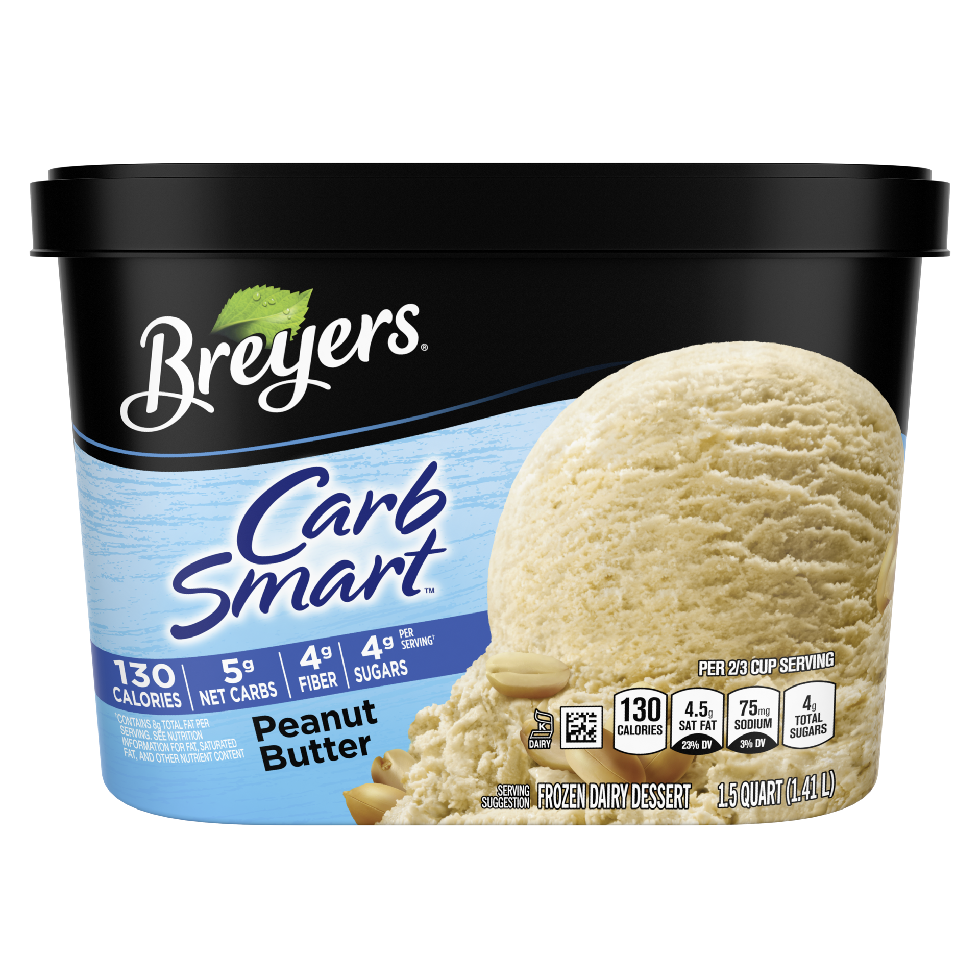 slide 3 of 4, Breyers CarbSmart™ Frozen Dairy Dessert Peanut Butter, 48 oz, 48 oz