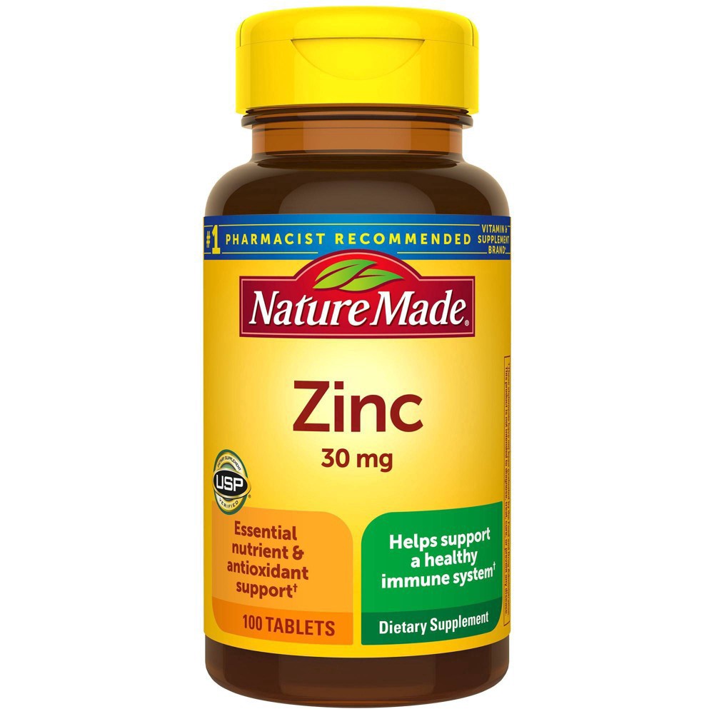 slide 2 of 38, Nature Made Zinc 30 mg, Dietary Supplement for Immune Health and Antioxidant Support, 100 Tablets, 100 Day Supply, 100 ct