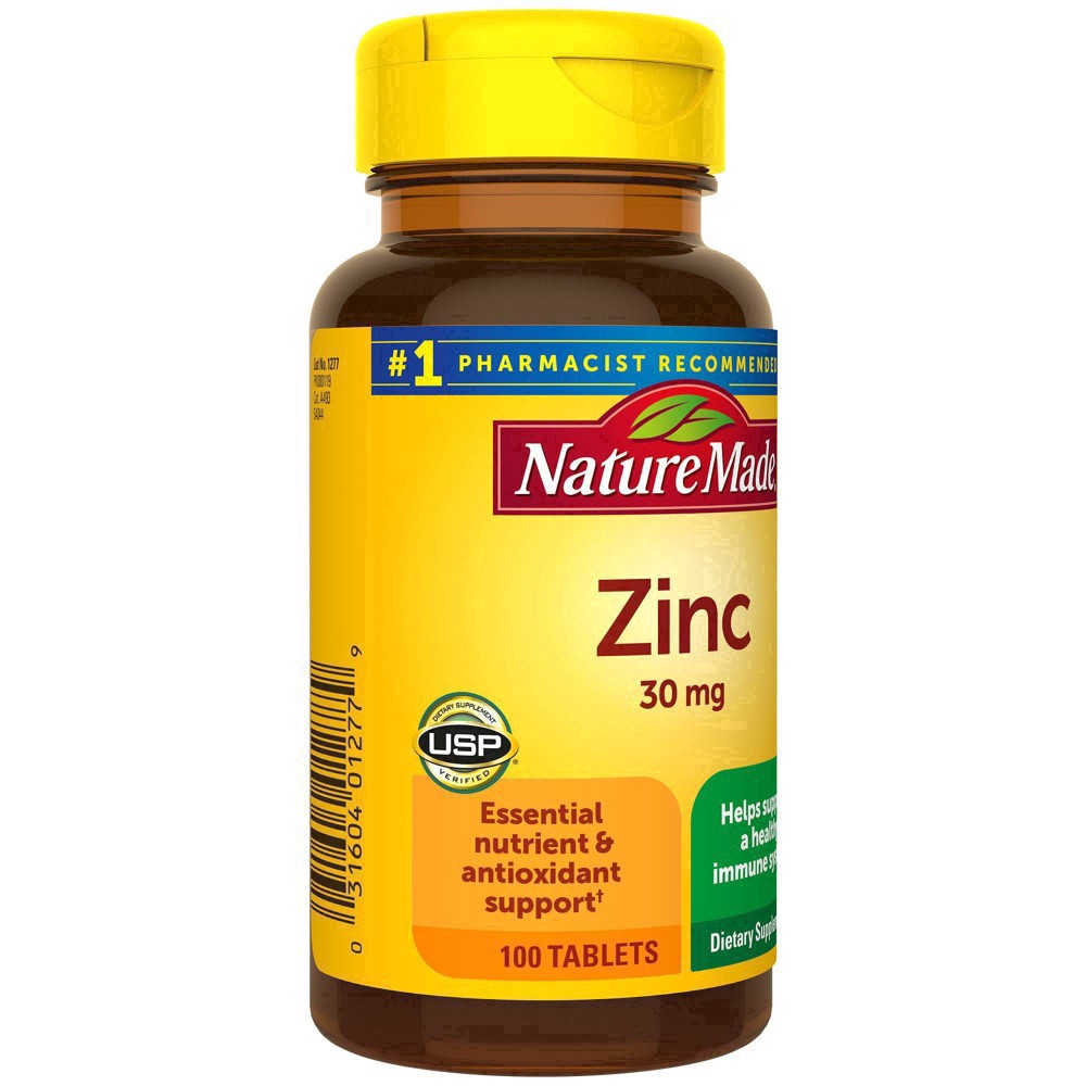 slide 37 of 38, Nature Made Zinc 30 mg, Dietary Supplement for Immune Health and Antioxidant Support, 100 Tablets, 100 Day Supply, 100 ct