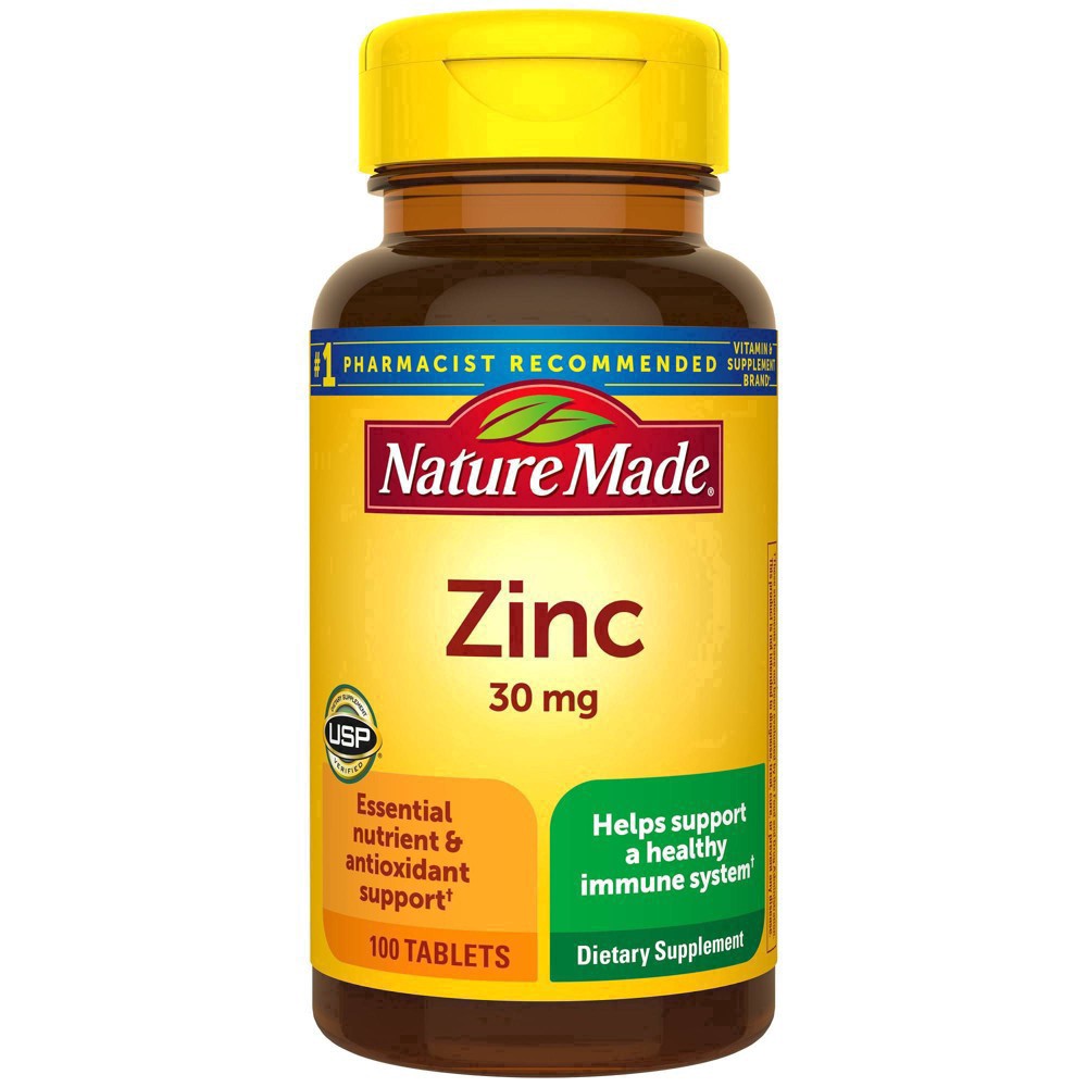 slide 5 of 38, Nature Made Zinc 30 mg, Dietary Supplement for Immune Health and Antioxidant Support, 100 Tablets, 100 Day Supply, 100 ct