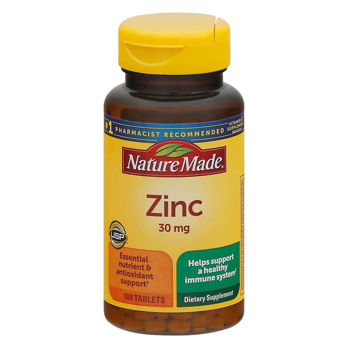 slide 1 of 38, Nature Made Zinc 30 mg, Dietary Supplement for Immune Health and Antioxidant Support, 100 Tablets, 100 Day Supply, 100 ct