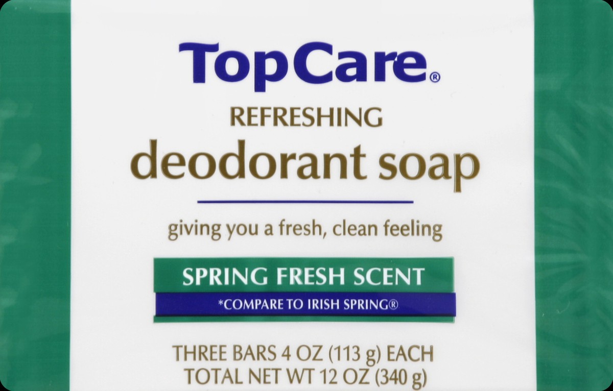 slide 2 of 6, TopCare Deodorant Soap, Refreshing, Spring Fresh Scent, 3 ct