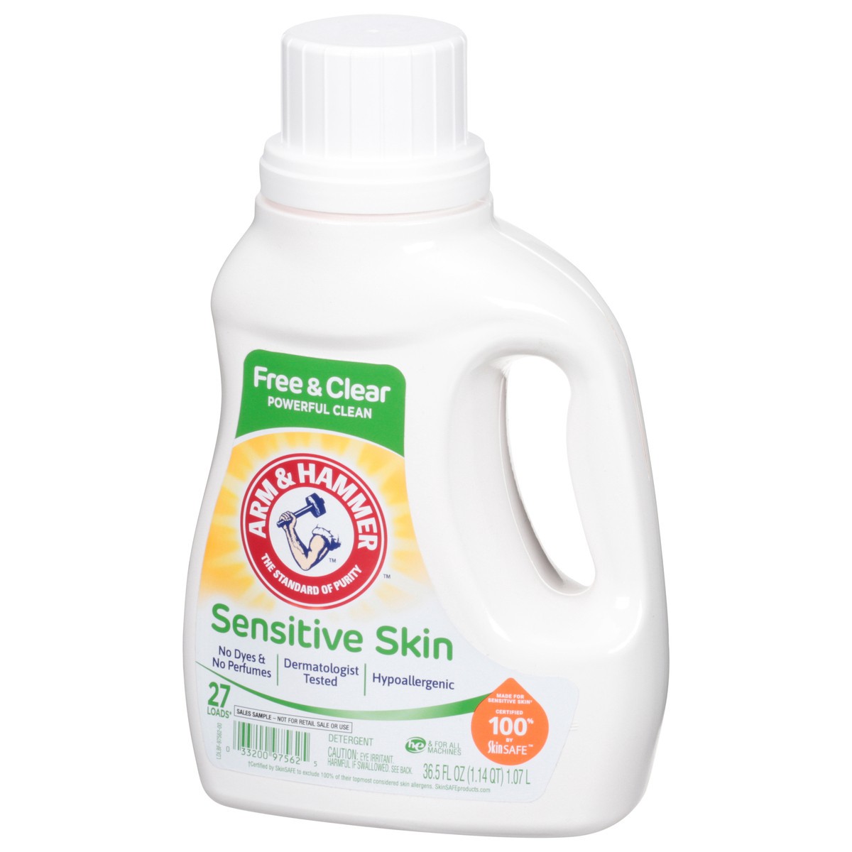 slide 7 of 9, ARM & HAMMER Sensitive Skin Free & Clear Detergent 36.5 fl oz, 36.50 fl oz