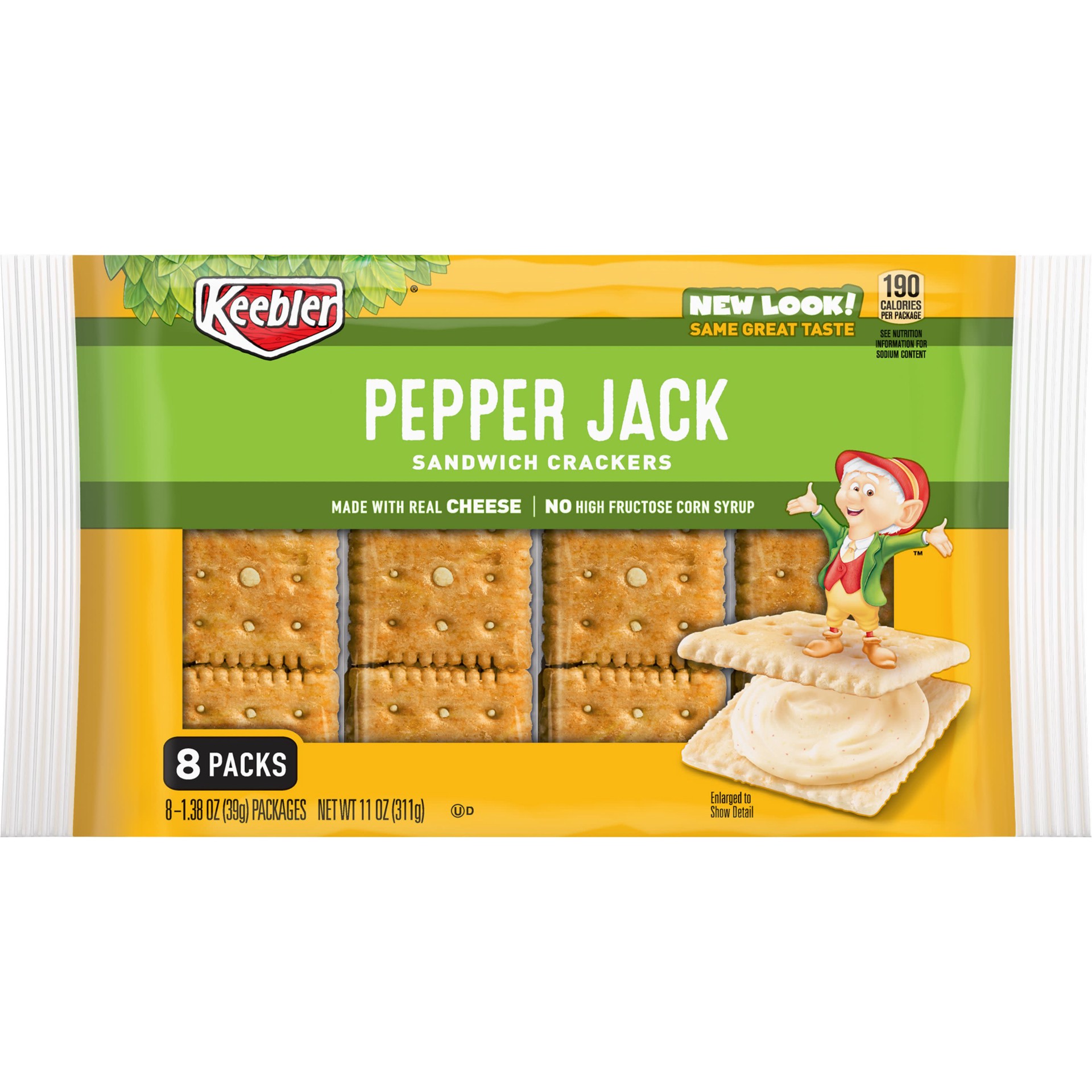 slide 1 of 5, Keebler Sandwich Crackers, Pepper Jack, 11 oz, 8 Count, 11 oz