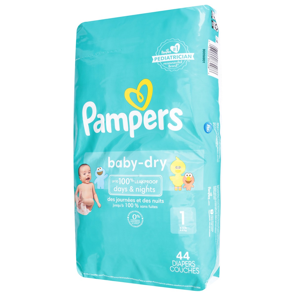 slide 3 of 10, Pampers Baby-Dry 1 (8-14 lb) Sesame Street Diapers Jumbo Pack 44 ea, 44 ct