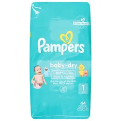 Pampers Baby-Dry 1 (8-14 lb) Sesame Street Diapers Jumbo Pack 44 ea