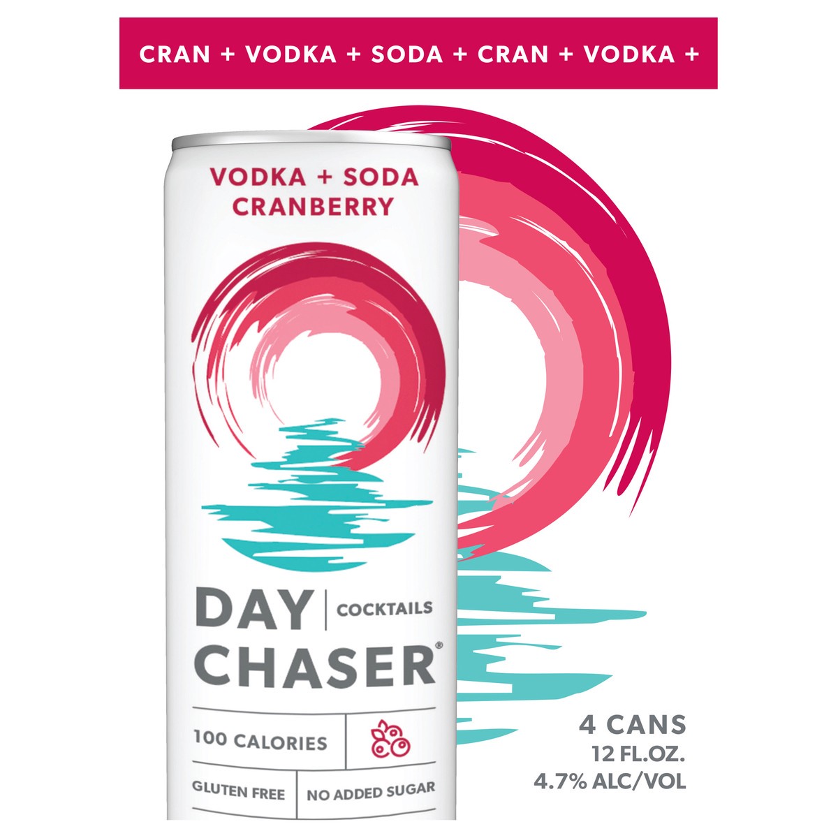slide 2 of 8, Day Chaser Cocktails, Cranberry, Vodka + Soda, 4Pk, 4 ct; 12 oz
