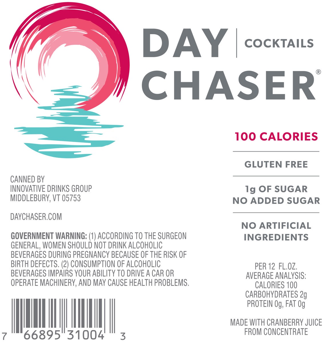 slide 5 of 8, Day Chaser Cocktails, Cranberry, Vodka + Soda, 4Pk, 4 ct; 12 oz