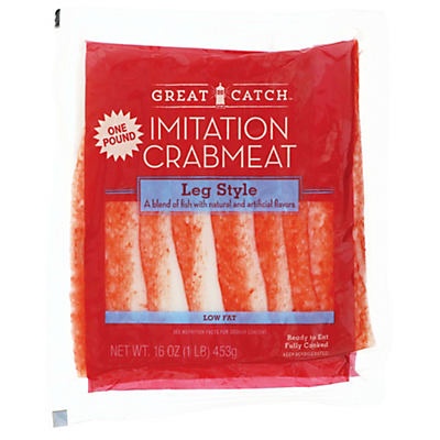 slide 1 of 1, Great Catch Imitation Crab Meat - Leg Style, 16 oz