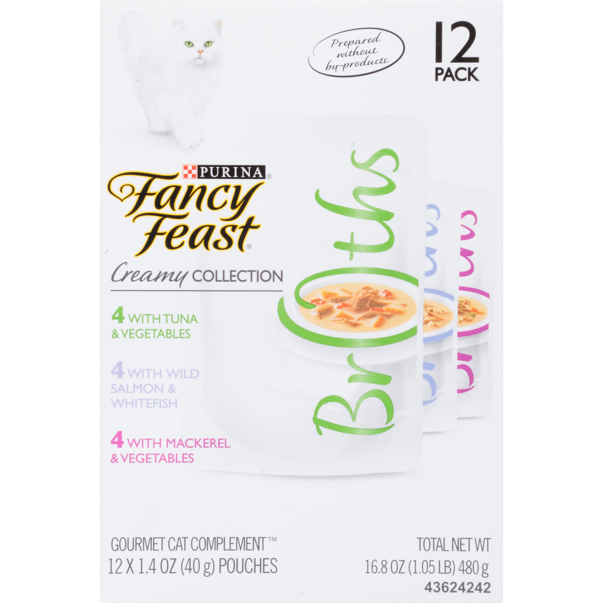 slide 4 of 9, Purina Fancy Feast Broths Cat Food Creamy Variety, 12 ct; 1.4 oz