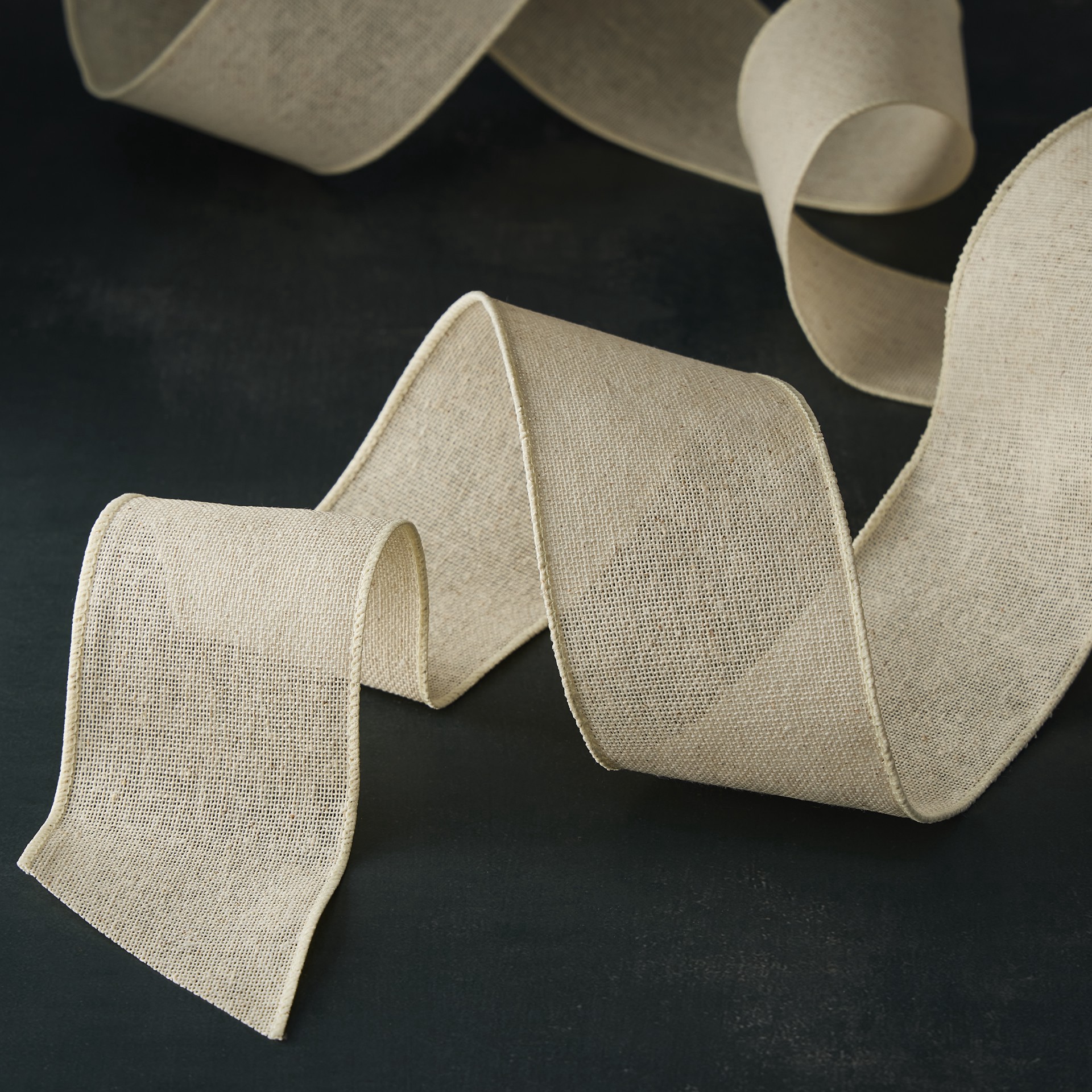 slide 3 of 4, 2.5" X 25ft. Muslin Wired Ribbon By Celebrate It Decor, 2.5 in x 25 ft