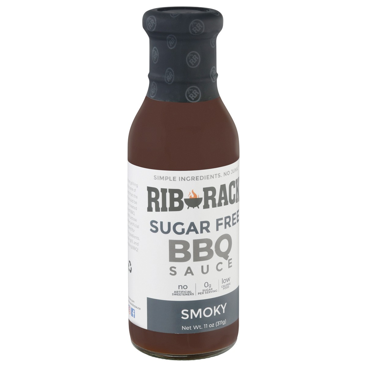 slide 12 of 13, Rib Rack Sugar Free Sauce Bbq Smokey, 11 oz