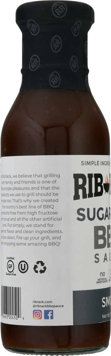 slide 6 of 13, Rib Rack Sugar Free Sauce Bbq Smokey, 11 oz