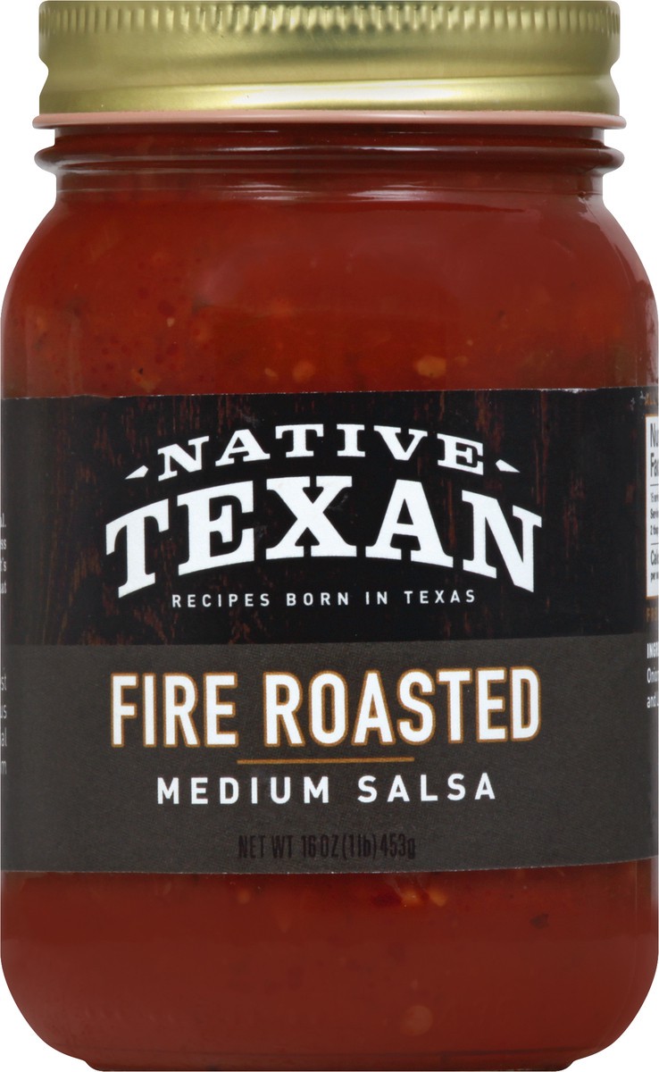 slide 2 of 13, Native Texan Fire Roasted Medium Salsa 16 oz, 16 oz